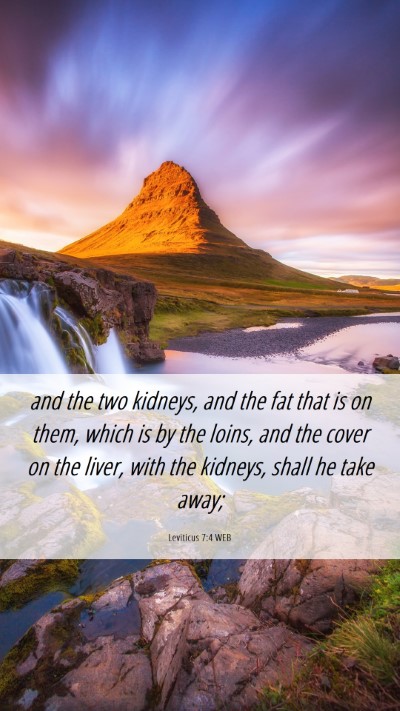 Picture 06 - Leviticus 7:4 WEB Mobile Phone Wallpaper - and the two kidneys, and the fat that is on them, - Mobile Bible Verse Wallpaper