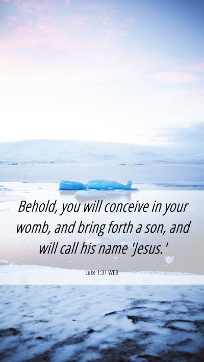 Picture 06 - Luke 1:31 WEB Mobile Phone Wallpaper - Behold, you will conceive in your womb, and bring - Mobile Bible Verse Wallpaper