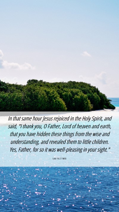 Picture 06 - Luke 10:21 WEB Mobile Phone Wallpaper - In that same hour Jesus rejoiced in the Holy - Mobile Bible Verse Wallpaper