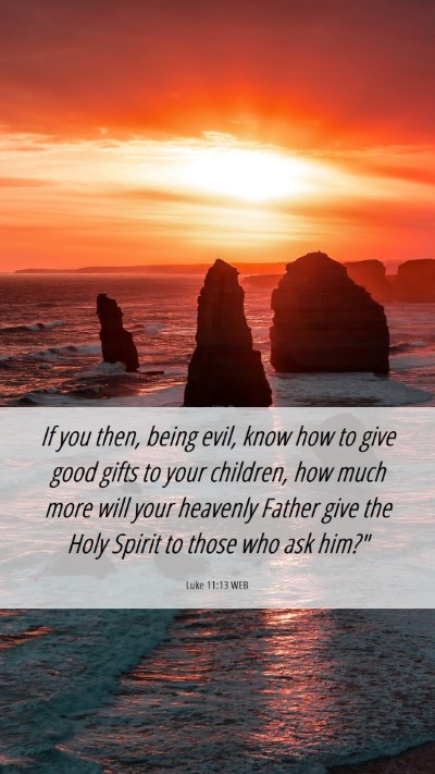 Picture 06 - Luke 11:13 WEB Mobile Phone Wallpaper - If you then, being evil, know how to give good - Mobile Bible Verse Wallpaper