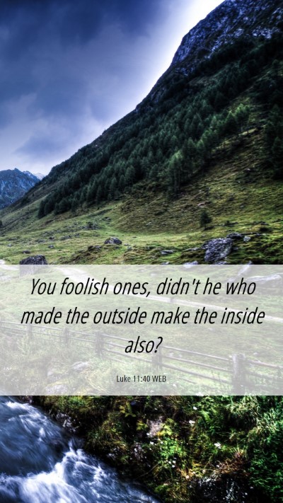 Picture 06 - Luke 11:40 WEB Mobile Phone Wallpaper - You foolish ones, didn't he who made the outside - Mobile Bible Verse Wallpaper