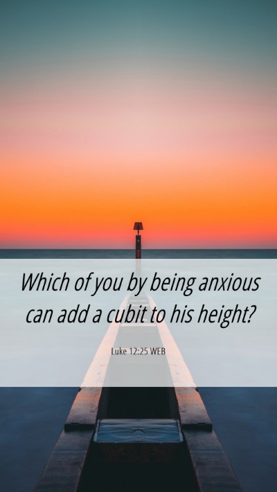 Picture 06 - Luke 12:25 WEB Mobile Phone Wallpaper - Which of you by being anxious can add a cubit to - Mobile Bible Verse Wallpaper