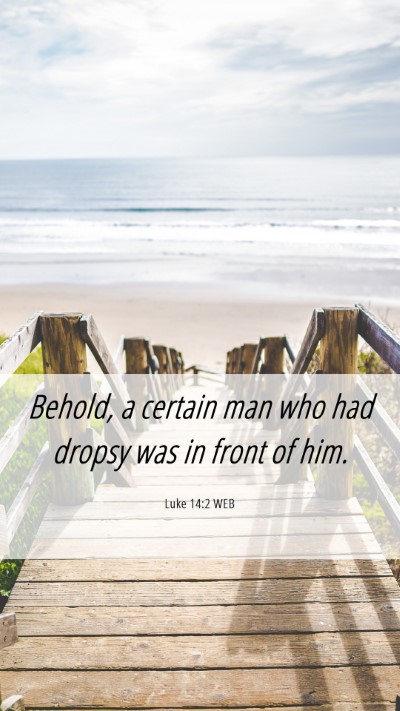 Picture 06 - Luke 14:2 WEB Mobile Phone Wallpaper - Behold, a certain man who had dropsy was in front - Mobile Bible Verse Wallpaper