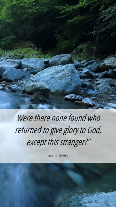 Picture 06 - Luke 17:18 WEB Mobile Phone Wallpaper - Were there none found who returned to give glory - Mobile Bible Verse Wallpaper