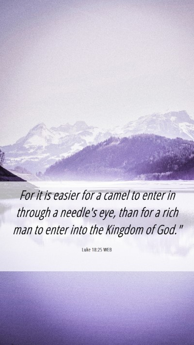 Picture 06 - Luke 18:25 WEB Mobile Phone Wallpaper - For it is easier for a camel to enter in through - Mobile Bible Verse Wallpaper