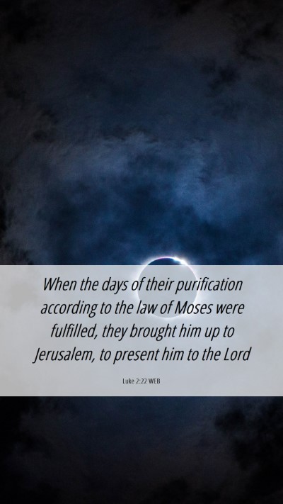 Picture 06 - Luke 2:22 WEB Mobile Phone Wallpaper - When the days of their purification according to - Mobile Bible Verse Wallpaper
