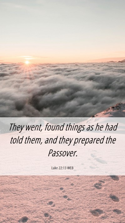Picture 06 - Luke 22:13 WEB Mobile Phone Wallpaper - They went, found things as he had told them, and - Mobile Bible Verse Wallpaper