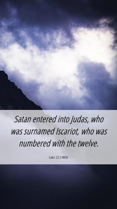 Picture 06 - Luke 22:3 WEB Mobile Phone Wallpaper - Satan entered into Judas, who was surnamed - Mobile Bible Verse Wallpaper