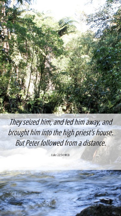 Picture 06 - Luke 22:54 WEB Mobile Phone Wallpaper - They seized him, and led him away, and brought - Mobile Bible Verse Wallpaper