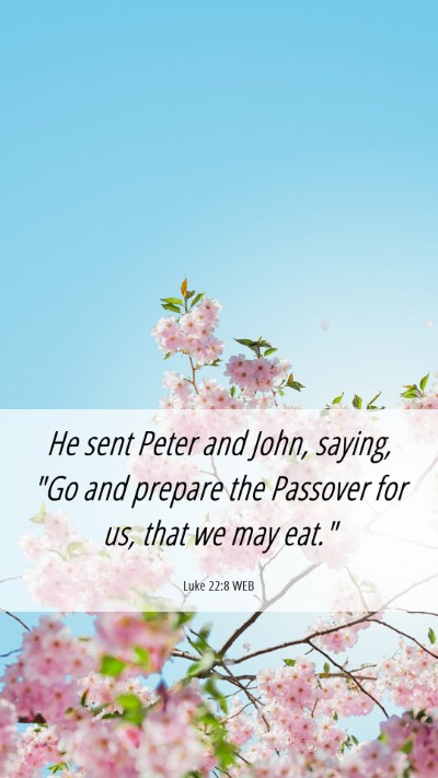 Picture 06 - Luke 22:8 WEB Mobile Phone Wallpaper - He sent Peter and John, saying, 