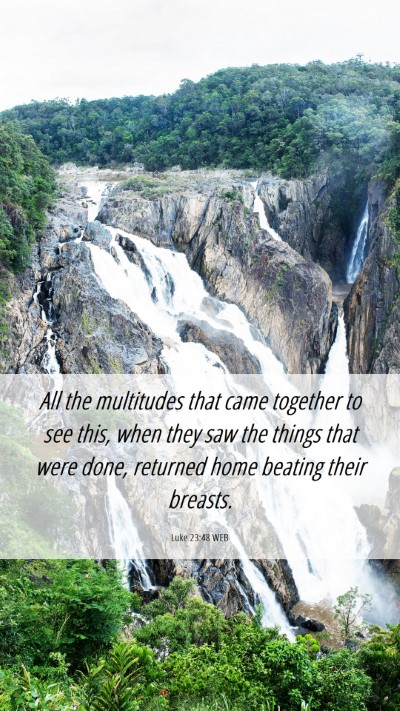 Picture 06 - Luke 23:48 WEB Mobile Phone Wallpaper - All the multitudes that came together to see - Mobile Bible Verse Wallpaper