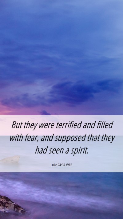 Picture 06 - Luke 24:37 WEB Mobile Phone Wallpaper - But they were terrified and filled with fear, and - Mobile Bible Verse Wallpaper