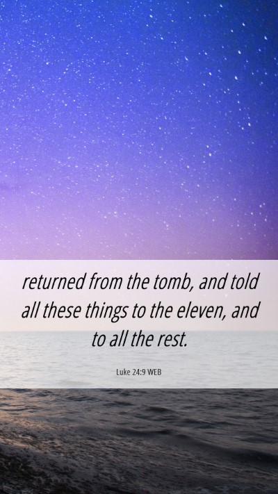 Picture 06 - Luke 24:9 WEB Mobile Phone Wallpaper - returned from the tomb, and told all these things - Mobile Bible Verse Wallpaper