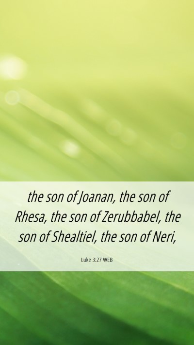 Picture 06 - Luke 3:27 WEB Mobile Phone Wallpaper - the son of Joanan, the son of Rhesa, the son of - Mobile Bible Verse Wallpaper