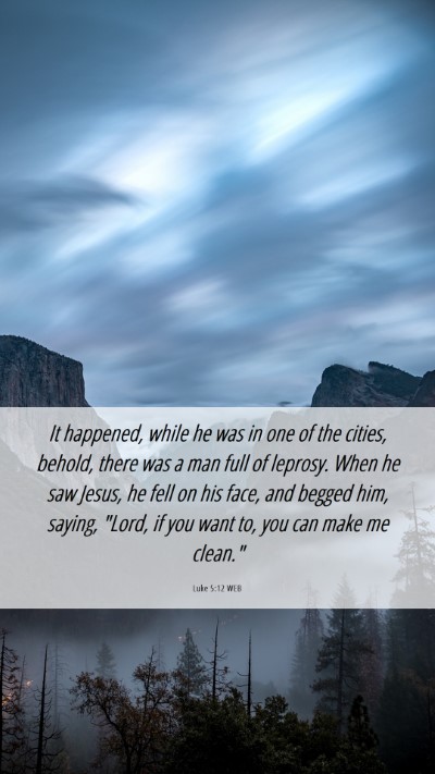 Picture 06 - Luke 5:12 WEB Mobile Phone Wallpaper - It happened, while he was in one of the cities, - Mobile Bible Verse Wallpaper
