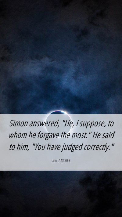 Picture 06 - Luke 7:43 WEB Mobile Phone Wallpaper - Simon answered, 