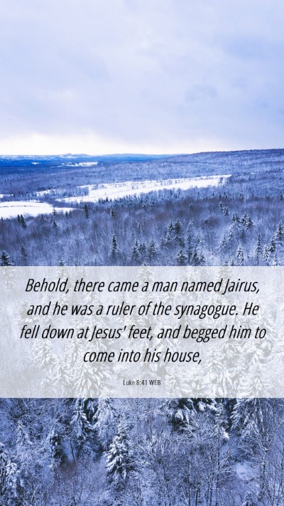 Picture 06 - Luke 8:41 WEB Mobile Phone Wallpaper - Behold, there came a man named Jairus, and he was - Mobile Bible Verse Wallpaper