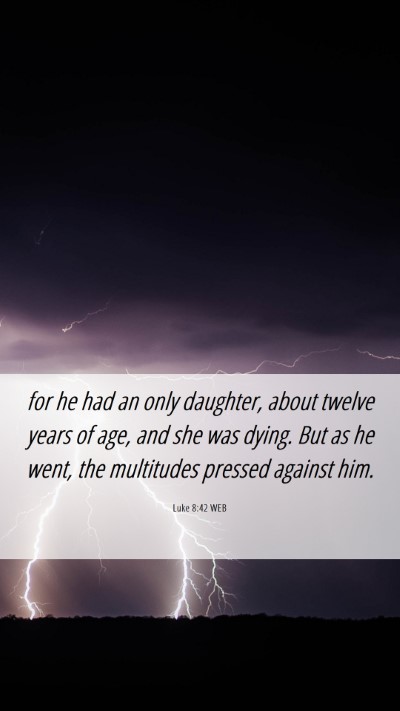 Picture 06 - Luke 8:42 WEB Mobile Phone Wallpaper - for he had an only daughter, about twelve years - Mobile Bible Verse Wallpaper