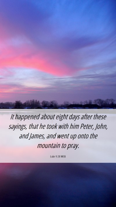 Picture 06 - Luke 9:28 WEB Mobile Phone Wallpaper - It happened about eight days after these sayings, - Mobile Bible Verse Wallpaper