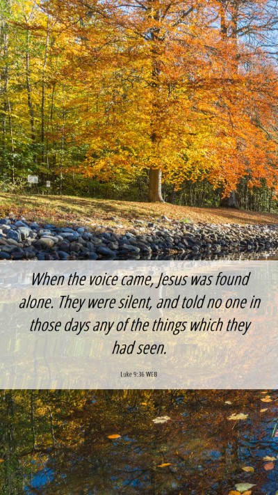 Picture 06 - Luke 9:36 WEB Mobile Phone Wallpaper - When the voice came, Jesus was found alone. They - Mobile Bible Verse Wallpaper