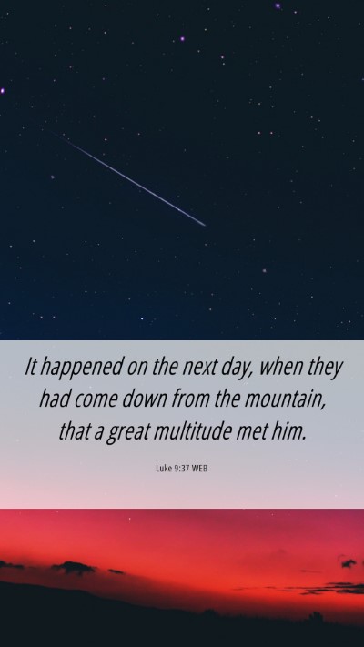 Picture 06 - Luke 9:37 WEB Mobile Phone Wallpaper - It happened on the next day, when they had come - Mobile Bible Verse Wallpaper