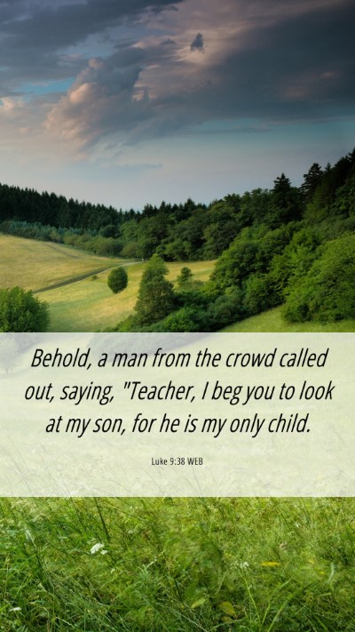 Picture 06 - Luke 9:38 WEB Mobile Phone Wallpaper - Behold, a man from the crowd called out, saying, - Mobile Bible Verse Wallpaper