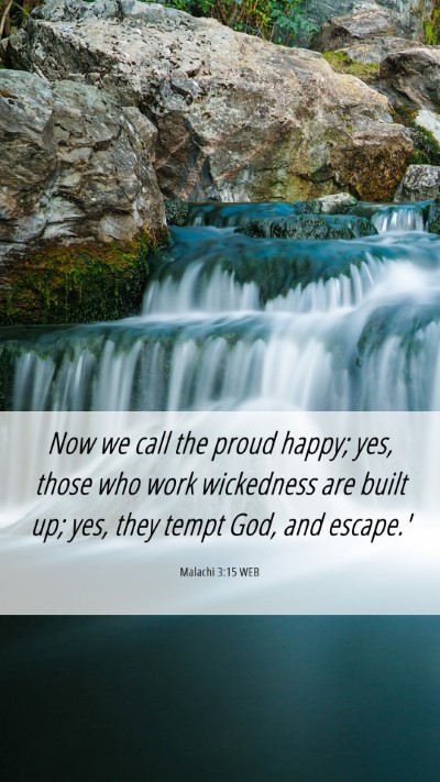 Picture 06 - Malachi 3:15 WEB Mobile Phone Wallpaper - Now we call the proud happy; yes, those who work - Mobile Bible Verse Wallpaper