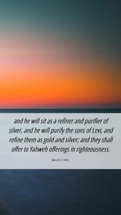 Picture 06 - Malachi 3:3 WEB Mobile Phone Wallpaper - and he will sit as a refiner and purifier of - Mobile Bible Verse Wallpaper