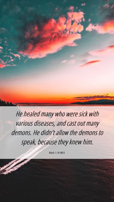 Picture 06 - Mark 1:34 WEB Mobile Phone Wallpaper - He healed many who were sick with various - Mobile Bible Verse Wallpaper
