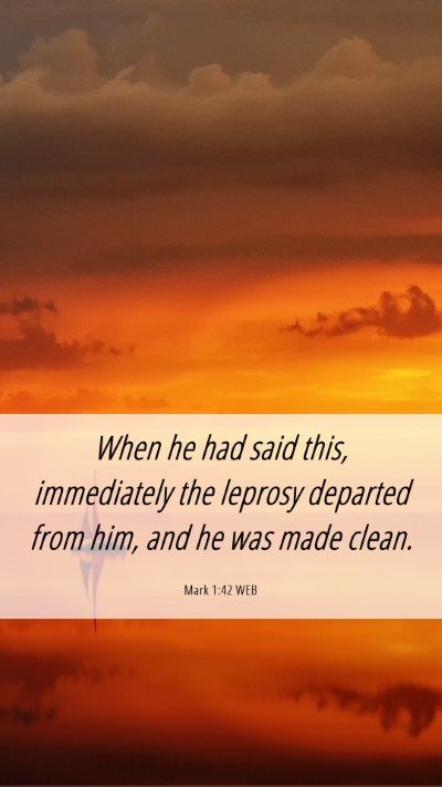 Picture 06 - Mark 1:42 WEB Mobile Phone Wallpaper - When he had said this, immediately the leprosy - Mobile Bible Verse Wallpaper