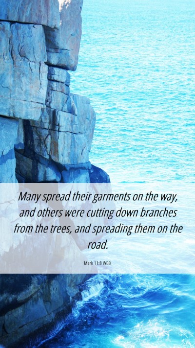 Picture 06 - Mark 11:8 WEB Mobile Phone Wallpaper - Many spread their garments on the way, and others - Mobile Bible Verse Wallpaper