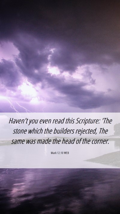 Picture 06 - Mark 12:10 WEB Mobile Phone Wallpaper - Haven't you even read this Scripture: 'The stone - Mobile Bible Verse Wallpaper
