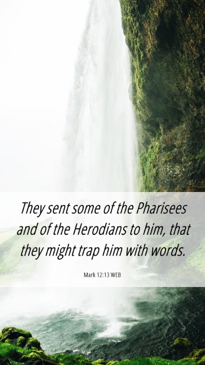 Picture 06 - Mark 12:13 WEB Mobile Phone Wallpaper - They sent some of the Pharisees and of the - Mobile Bible Verse Wallpaper