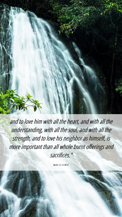 Picture 06 - Mark 12:33 WEB Mobile Phone Wallpaper - and to love him with all the heart, and with all - Mobile Bible Verse Wallpaper