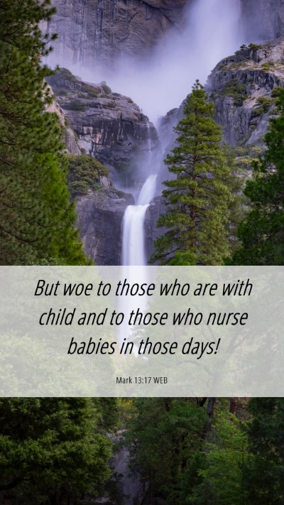 Picture 06 - Mark 13:17 WEB Mobile Phone Wallpaper - But woe to those who are with child and to those - Mobile Bible Verse Wallpaper