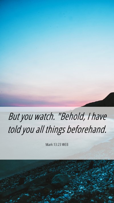Picture 06 - Mark 13:23 WEB Mobile Phone Wallpaper - But you watch. 