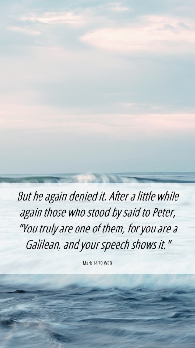 Picture 06 - Mark 14:70 WEB Mobile Phone Wallpaper - But he again denied it. After a little while - Mobile Bible Verse Wallpaper