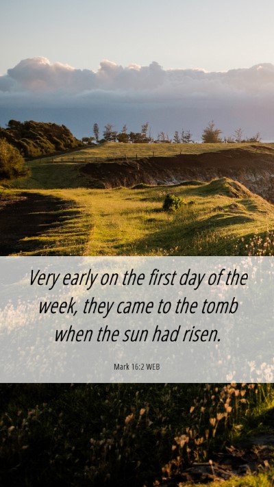 Picture 06 - Mark 16:2 WEB Mobile Phone Wallpaper - Very early on the first day of the week, they - Mobile Bible Verse Wallpaper