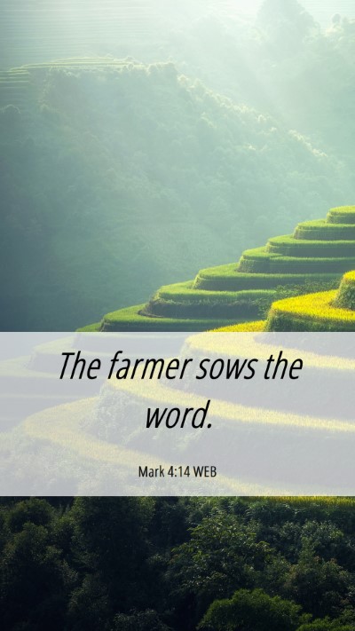 Picture 06 - Mark 4:14 WEB Mobile Phone Wallpaper - The farmer sows the - Mobile Bible Verse Wallpaper