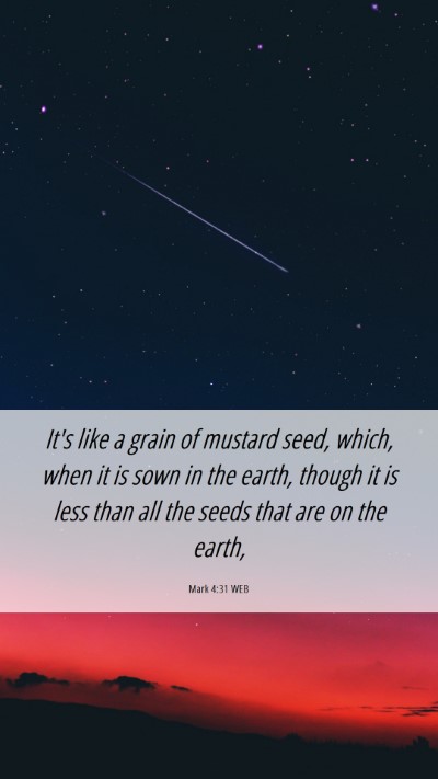Picture 06 - Mark 4:31 WEB Mobile Phone Wallpaper - It's like a grain of mustard seed, which, when it - Mobile Bible Verse Wallpaper