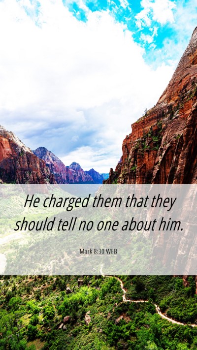 Picture 06 - Mark 8:30 WEB Mobile Phone Wallpaper - He charged them that they should tell no one - Mobile Bible Verse Wallpaper