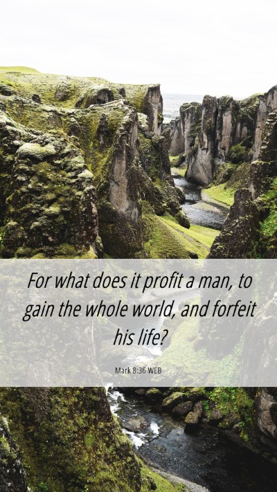 Picture 06 - Mark 8:36 WEB Mobile Phone Wallpaper - For what does it profit a man, to gain the whole - Mobile Bible Verse Wallpaper