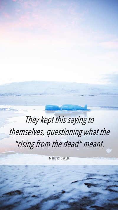 Picture 06 - Mark 9:10 WEB Mobile Phone Wallpaper - They kept this saying to themselves, questioning - Mobile Bible Verse Wallpaper