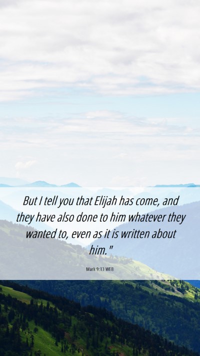 Picture 06 - Mark 9:13 WEB Mobile Phone Wallpaper - But I tell you that Elijah has come, and they - Mobile Bible Verse Wallpaper