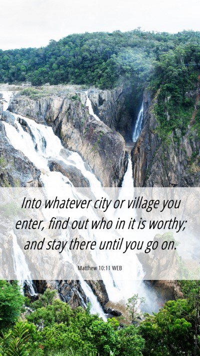 Picture 06 - Matthew 10:11 WEB Mobile Phone Wallpaper - Into whatever city or village you enter, find out - Mobile Bible Verse Wallpaper