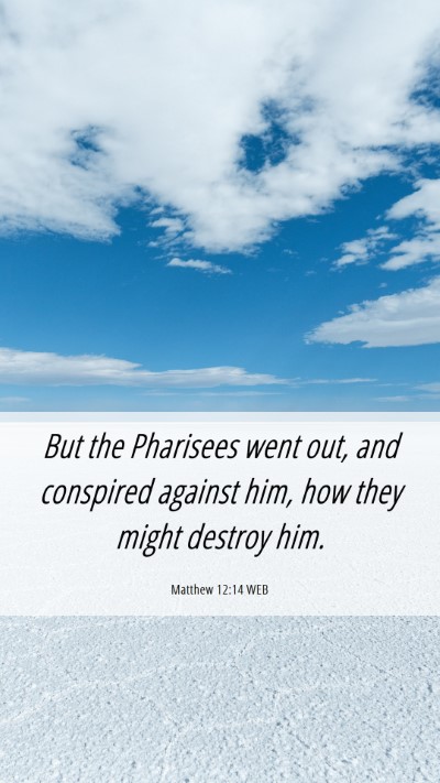 Picture 06 - Matthew 12:14 WEB Mobile Phone Wallpaper - But the Pharisees went out, and conspired against - Mobile Bible Verse Wallpaper