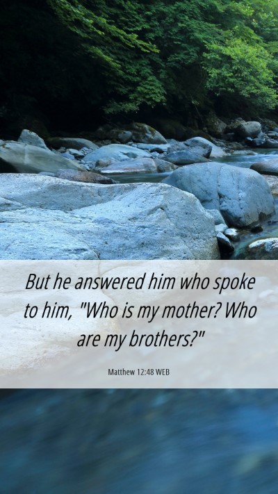 Picture 06 - Matthew 12:48 WEB Mobile Phone Wallpaper - But he answered him who spoke to him, 