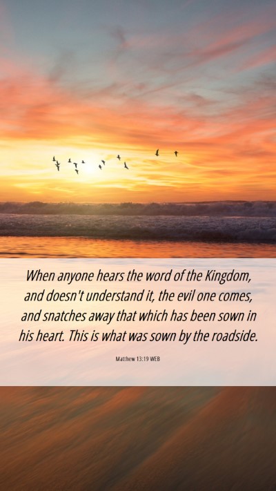 Picture 06 - Matthew 13:19 WEB Mobile Phone Wallpaper - When anyone hears the word of the Kingdom, and - Mobile Bible Verse Wallpaper