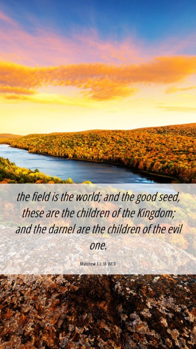 Picture 06 - Matthew 13:38 WEB Mobile Phone Wallpaper - the field is the world; and the good seed, these - Mobile Bible Verse Wallpaper
