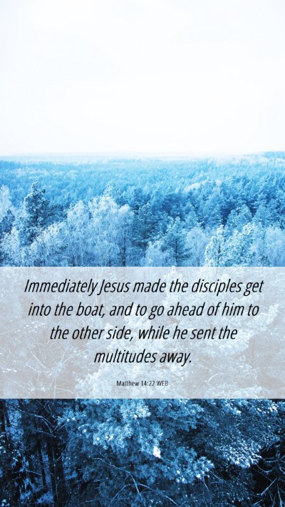 Picture 06 - Matthew 14:22 WEB Mobile Phone Wallpaper - Immediately Jesus made the disciples get into the - Mobile Bible Verse Wallpaper